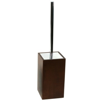 Toilet Brush Brown Square Toilet Brush Holder Made of Wood Gedy PA33-31